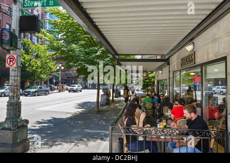 Cafe am 1st Avenue in der Innenstadt von Seattle, Washington, USA Stockfoto