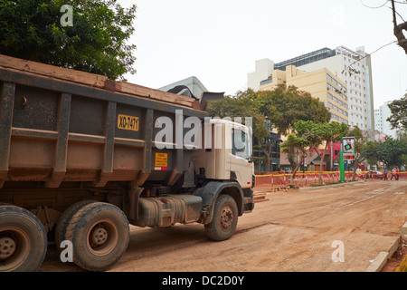 Straße Bauarbeiter, Viertel Miraflores in Lima, Peru. Stockfoto