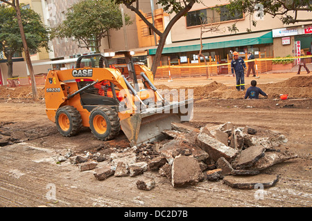 Straße Bauarbeiter, Viertel Miraflores in Lima, Peru. Stockfoto