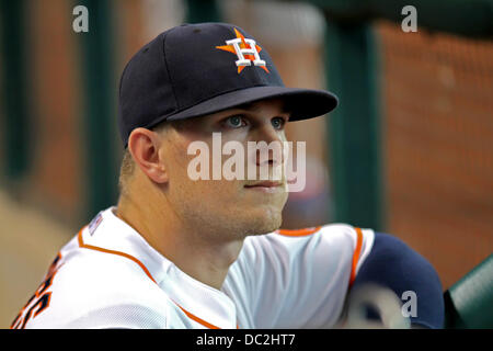 Houston, Texas, USA. 7. August 2013. 7. August 2013: Houston Astros Outfielder Brandon Barnes #2 vor dem MLB Baseball-Spiel zwischen der Houston Astros und den Boston Red Sox von Minute Maid Park in Houston, Texas. Bildnachweis: Csm/Alamy Live-Nachrichten Stockfoto