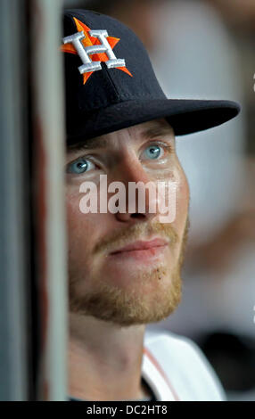 Houston, Texas, USA. 7. August 2013. 7. August 2013: Houston Astros Outfielder Robbie Grossman #19 vor dem MLB Baseball-Spiel zwischen der Houston Astros und den Boston Red Sox von Minute Maid Park in Houston, Texas. Bildnachweis: Csm/Alamy Live-Nachrichten Stockfoto