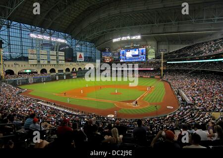 Houston, Texas, USA. 7. August 2013. 7. August 2013: Eine Gesamtansicht der Minute Maid Park während der MLB Baseball-Spiel zwischen den Houston Astros und den Boston Red Sox in Houston, Texas. Bildnachweis: Csm/Alamy Live-Nachrichten Stockfoto