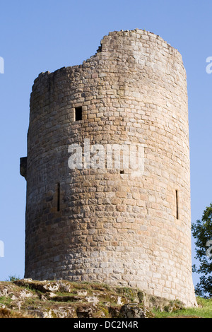 Château de Crozant. Ruinen des 11. Jahrhundert Burg von Crozant, Limousin, Frankreich. Stockfoto