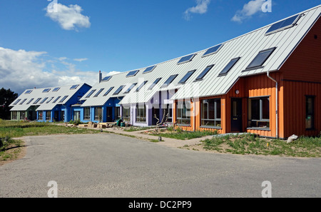 Wohnen im Osten Ginster Co-Gehäuse-Cluster in Findhorn Eco Village Naturschutzgebiet Moray Schottland Stockfoto