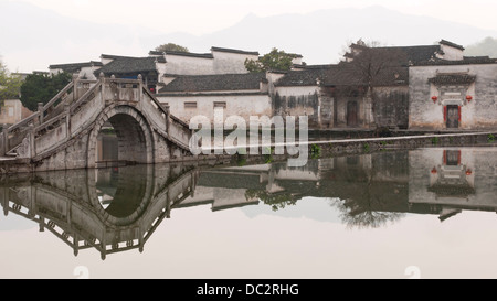 Hongcun ist ein altes Dorf, gelegen in der Provinz Anhui, China. Stockfoto