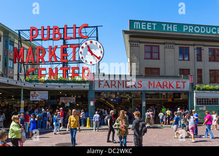 Pike Place Market in der Innenstadt von Seattle, Washington, USA Stockfoto