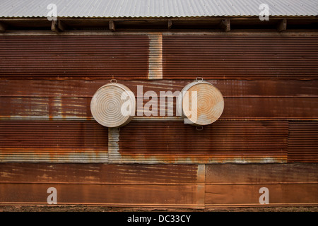 Alten Wäsche Wannen im Musée Präsident Jimmy Carter Knabenalter Farm 6. Mai 2013 in Plains, Georgia. Stockfoto