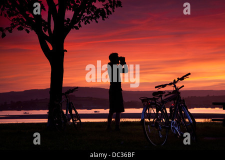 Sonnenuntergang auf dem Fluß Exe, Devon, UK Stockfoto