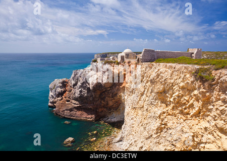 Festung Fortaleza de Beliche Beliche Festung oberhalb der Bucht von Beliche in der Nähe von Sagres Costa Vicentina Algarve Portugal Stockfoto