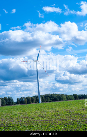 Ein Bild der Windturbine an sonnigen Tag Stockfoto