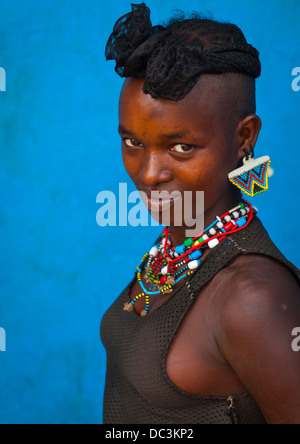 Hamer Teenager, Dimeka, Omo-Tal, Äthiopien Stockfoto