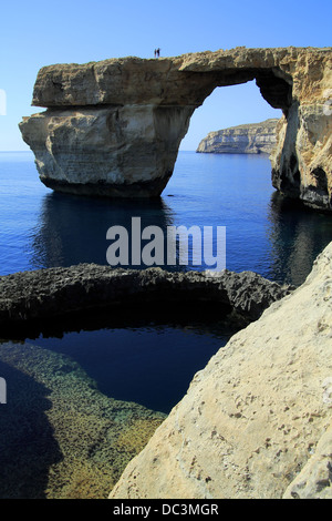 Naturale Azur-Fenster in der Nähe von Dwejra Bay, Insel Gozo, Malta Stockfoto