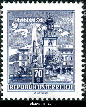 Österreich - ca. 1962: Eine Briefmarke gedruckt in Österreich zeigt Residenz Brunnen, Salzburg, ca. 1962 Stockfoto