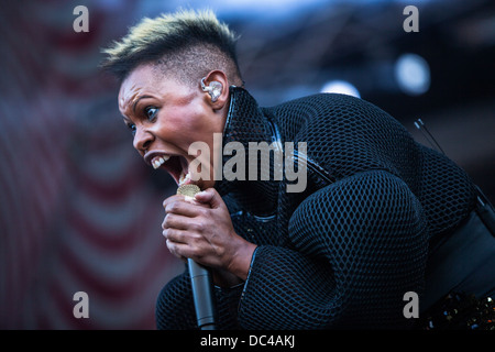 Haut der englischen Band Skunk Anansie tritt beim Sziget Festival in Budapest (Ungarn) Stockfoto