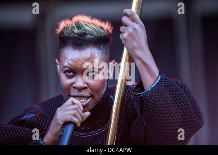 Haut der englischen Band Skunk Anansie tritt beim Sziget Festival in Budapest (Ungarn) Stockfoto