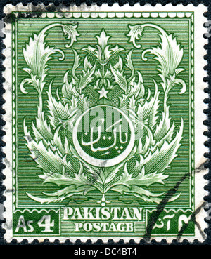 PAKISTAN - ca. 1951: Eine Briefmarke gedruckt in Pakistan zeigt Acanthus (Ornament), ca. 1951 Stockfoto