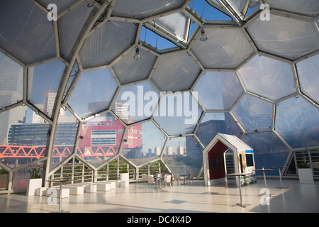 Schwebende Pavillon nachhaltige Architektur Rotterdam Niederlande Stockfoto