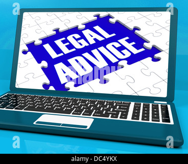 Rechtsberatung auf Laptop zeigt Strafjustiz Stockfoto