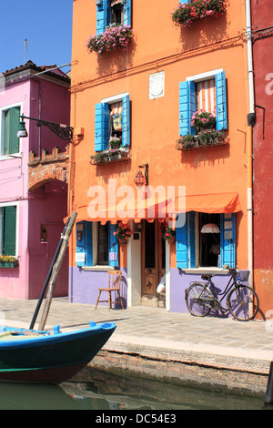 Bunte Häuser, Burano Insel Isola di Burano Insel, Venedig, Italien Stockfoto