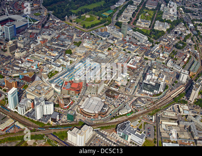 Luftaufnahme von Cardiff City Centre, South Wales, UK Stockfoto