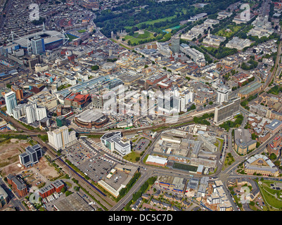 Luftaufnahme von Cardiff City Centre, South Wales, UK Stockfoto