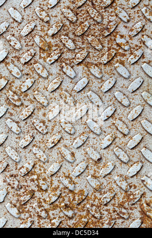 Verrostete graue Diamanten Metallplatte Hintergrundtextur Stockfoto