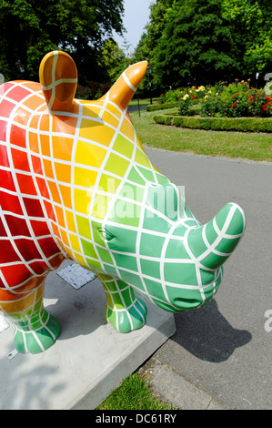 Coloured Cube, Art Rhino Project, Southampton, Hampshire, England, GB, GB. Stockfoto