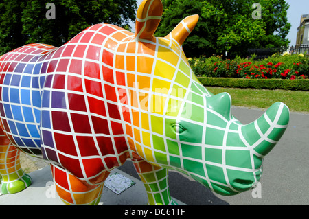 Coloured Cube, Art Rhino Project, Southampton, Hampshire, England, GB, GB. Stockfoto