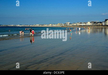 Sillon Strand in Saint-Malo (Bretagne, Frankreich). Stockfoto