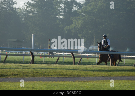 2. August 2013 Saratoga Springs war der Ort der Traber Rennen bereits 1847 nahm die ersten reinrassigen Rennen auf Platz Stockfoto