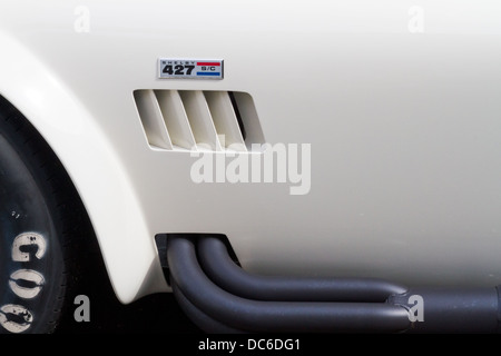 Nahaufnahme des linken vorderen Kotflügel von einem klassischen Shelby 427 Ford Cobra Stockfoto