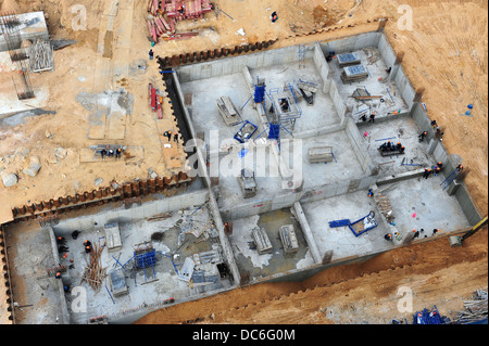 Arbeiter auf der Baustelle Stockfoto