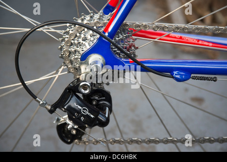 Campagnolo-Räderwerk auf einem neuen italienischen Cinelli Rennrad Stockfoto