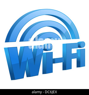 Blaue Wifi-Symbol Stockfoto