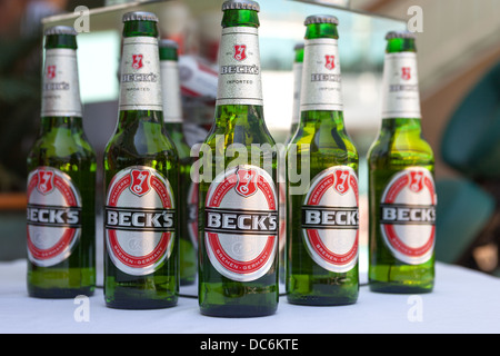 Flaschen des deutschen Beck-lager Stockfoto