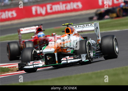 Adrian Sutil, Force India-Mercedes beim 2013 F1 British GP, Silverstone. Stockfoto