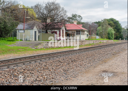 Die stillgelegten Nairne Bahnhof in South Australia Stockfoto