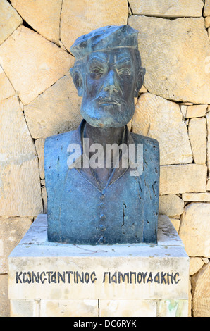 Büste von Konstantinos Giaboudakis, Kloster Arkadi - Kreta, Griechenland Stockfoto