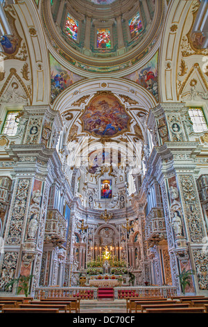 PALERMO - 8. APRIL: Innenraum der Kirche La Chiesa del Gesu oder Casa Professa. Stockfoto