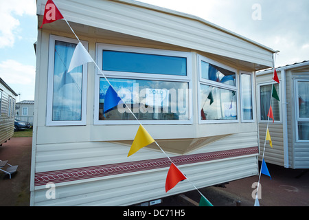 Statische Wohnwagen Ferienhäuser für Verkauf Romney Sand New Romney Kent UK Stockfoto