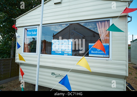 Statische Wohnwagen Ferienhäuser für Verkauf Romney Sand New Romney Kent UK Stockfoto