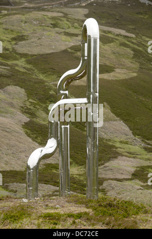 Metall-Skulptur an das Glenshee Ski Centre, Grampian, Schottland, UK Stockfoto