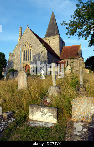 Die Kirche von Str. Andrew (bekannt als die Kathedrale auf den Downs), Touristenort, East Sussex, UK Stockfoto