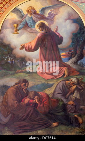 Wien - Juli 27: Gebet Jesu im Garten Gethsemane von Franz Josef Dobiaschofsky ab 19. Jhdt. in der Altlerchenfelder Kirche Stockfoto