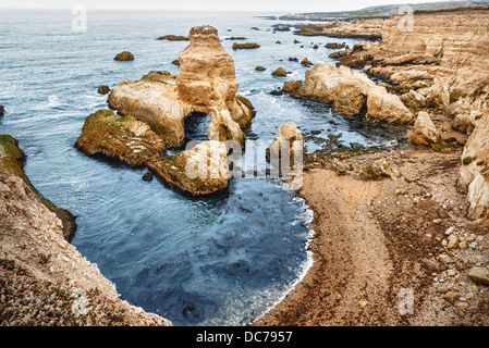 Die schroffen Felsen und Klippen des Montana de Oro State Park in Kalifornien. Stockfoto