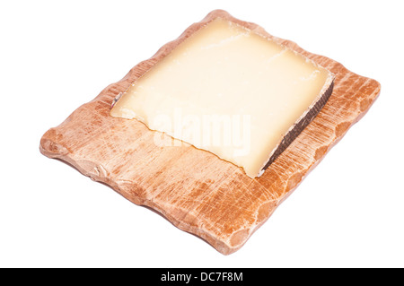 Französischen Gruyère-Käse auf einem Holzbrett Stockfoto