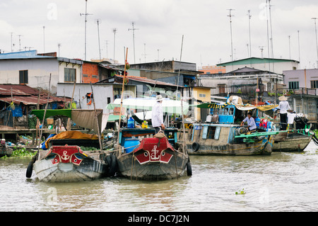 Mekong-Delta, Vietnam - Markt Trader Boote Stockfoto