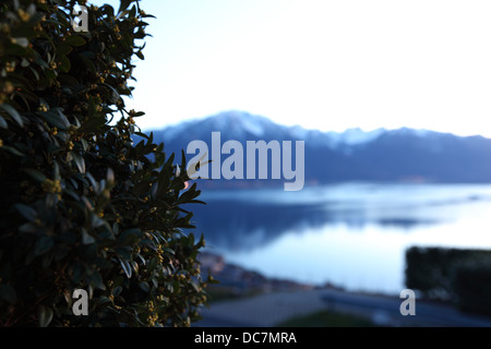 Genfer See Landschaft am Sonnenaufgang Stockfoto