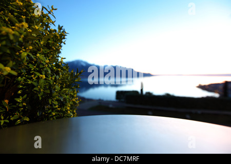 Genfer See Landschaft am Sonnenaufgang Stockfoto