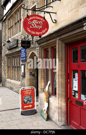 Carrolls Alice-Shop in Oxford UK. Stockfoto